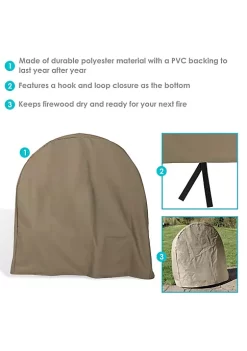 Deals 😍 48 in Heavy-Duty Polyester Firewood Log Hoop Rack Cover - Khaki by Sunnydaze Decor 🧨 -Sunnydaze Decor Shop Belk 8426