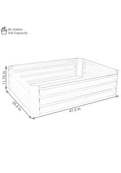 Best Sale 🎉 Galvanized Steel Rectangle Raised Garden Bed - 47 in - Woodgrain by Sunnydaze Decor ⌛ -Sunnydaze Decor Shop Belk 8433