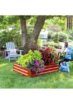 Best Sale 🎉 Galvanized Steel Rectangle Raised Garden Bed - 47 in - Woodgrain by Sunnydaze Decor ⌛ -Sunnydaze Decor Shop Belk 8434