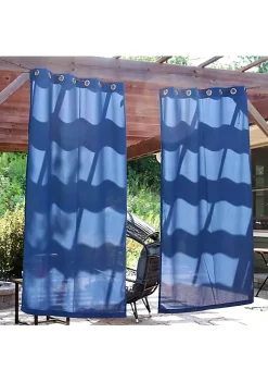 Budget 🤩 Modern Outdoor Curtain Panel - Blue - 52 in x 96 in - Set of 2 by Sunnydaze Decor ⌛