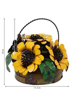 New 🔔 Sunnydaze Indoor/Outdoor Metal Flower Decor with Sunflowers - 10-Inch by Sunnydaze Decor ⭐ -Sunnydaze Decor Shop Belk 8456