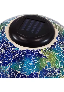 Best Sale 🧨 Azul Terra Crackled Glass Solar Gazing Globe - 10 in by Sunnydaze Decor 👏 -Sunnydaze Decor Shop Belk 8481