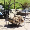 Best Pirce 😉 48 in Black Powder-Coated Steel Firewood Log Hoop Rack by Sunnydaze Decor 🔥 -Sunnydaze Decor Shop Belk 8485