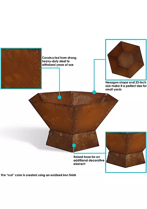 Best Sale 😍 23 in Rustic Affinity Steel Fire Pit with Pedestal Stand by Sunnydaze Decor ⭐ 5 Best Sale 😍 23 in Rustic Affinity Steel Fire Pit with Pedestal Stand by Sunnydaze Decor ⭐ - Image 3