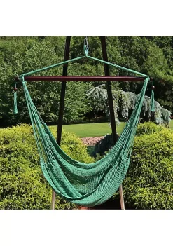 Best Pirce ✨ Extra Large Polyester Rope Hammock Chair and Spreader Bar - Green by Sunnydaze Decor 🌟