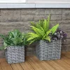 New 🥰 Sunnydaze Rectangle Polyrattan Basket Planter with Handles - Set of 2 by Sunnydaze Decor 🥰 -Sunnydaze Decor Shop Belk 8505