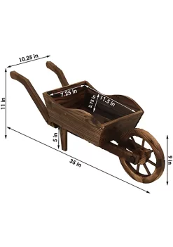 Outlet ✔️ Natural Wooden Fir Decorative Wheelbarrow Garden Planter by Sunnydaze Decor 🎉 -Sunnydaze Decor Shop Belk 8520