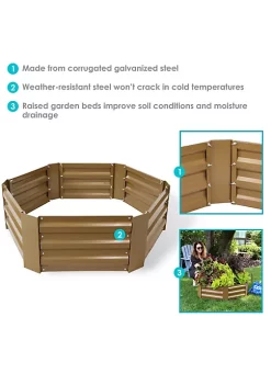 Wholesale 🎁 Galvanized Steel Hexagon Raised Garden Bed - 40 in - Brown by Sunnydaze Decor 🧨 -Sunnydaze Decor Shop Belk 8525