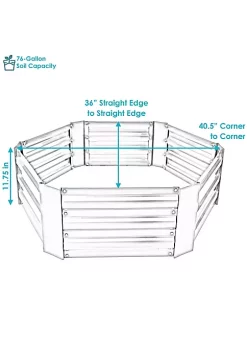 Deals ✨ Galvanized Steel Hexagon Raised Garden Bed - 40 in - Woodgrain by Sunnydaze Decor 🥰 -Sunnydaze Decor Shop Belk 8538