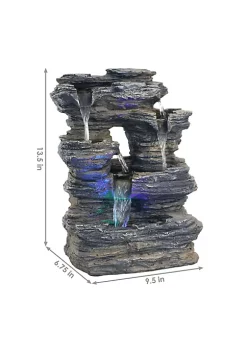 Buy 🔥 Five Stream Polyresin Indoor Fountain with Color LEDs - 13.5 in by Sunnydaze Decor 😉 -Sunnydaze Decor Shop Belk 8598