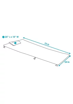 Coupon 🤩 Outdoor Polyester Hammock Pad and Pillow Set - Khaki Stripe by Sunnydaze Decor 🎉 -Sunnydaze Decor Shop Belk 8629