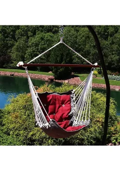 Cheapest ❤️ Polyester Fabric Victorian Hammock Chair with Cushion - Red by Sunnydaze Decor ⭐ -Sunnydaze Decor Shop Belk 8641