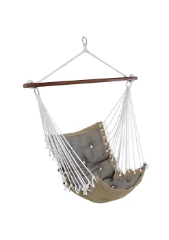 Best Sale 🥰 Polyester Fabric Victorian Hammock Chair with Cushion - Gray by Sunnydaze Decor 🔥 -Sunnydaze Decor Shop Belk 8643