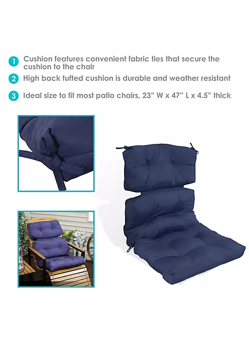 Budget ๐ Indoor/Outdoor Olefin Tufted High-Back Chair Cushion - Blue by Sunnydaze Decor ๐ 6 Budget ๐ Indoor/Outdoor Olefin Tufted High-Back Chair Cushion - Blue by Sunnydaze Decor ๐ - Image 4