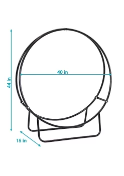 Best Pirce 🥰 40 in Powder-Coated Steel Indoor/Outdoor Firewood Log Hoop Rack by Sunnydaze Decor 🧨 -Sunnydaze Decor Shop Belk 8661