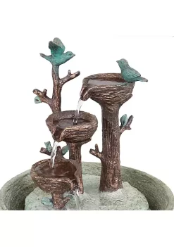 Outlet 🎉 Perching Birds Polyresin Indoor 3-Tiered Fountain - 12 in by Sunnydaze Decor ✨ -Sunnydaze Decor Shop Belk 8670