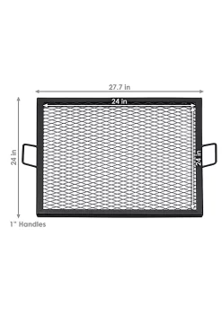 Budget ⭐ 24 in Square Steel X-Marks Fire Pit Cooking Grill with Handles by Sunnydaze Decor 🔔 -Sunnydaze Decor Shop Belk 8684