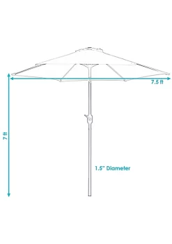 Cheap ⭐ 7.5 ft Aluminum Patio Umbrella with Tilt and Crank - Blue by Sunnydaze Decor ❤️ -Sunnydaze Decor Shop Belk 8689