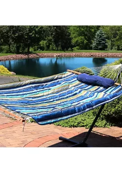 Cheapest 🎁 2-Person Rope Hammock with Steel Stand and Pad/Pillow - Lakeview by Sunnydaze Decor 🌟