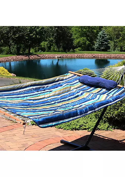 Cheapest ๐ 2-Person Rope Hammock with Steel Stand and Pad/Pillow - Lakeview by Sunnydaze Decor ๐ 3 Cheapest ๐ 2-Person Rope Hammock with Steel Stand and Pad/Pillow - Lakeview by Sunnydaze Decor ๐