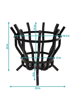 Coupon 🎁 23 in Powder-Coated Steel Modern Fluted Firewood Log Rack Holder by Sunnydaze Decor 👏 -Sunnydaze Decor Shop Belk 8700