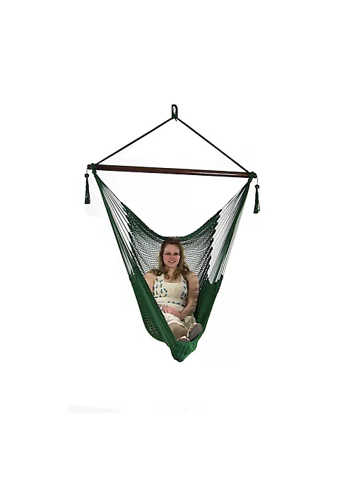 Promo ๐ฅ Sunnydaze Hanging Caribbean XL Hammock Chair - Green by Sunnydaze Decor โค๏ธ 4 Promo ๐ฅ Sunnydaze Hanging Caribbean XL Hammock Chair - Green by Sunnydaze Decor โค๏ธ - Image 2
