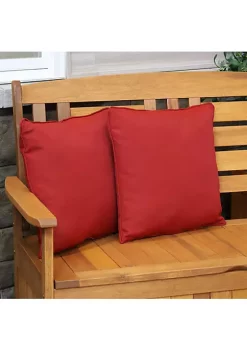 Outlet 🤩 Indoor/Outdoor Square Olefin Throw Pillow - 16 in - Red by Sunnydaze Decor ✨ -Sunnydaze Decor Shop Belk 873