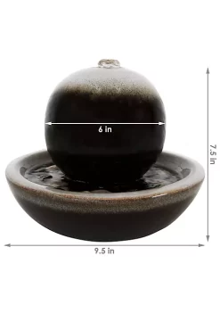 Brand new ⭐ Modern Orb Ceramic Indoor Water Fountain - 7 in by Sunnydaze Decor ✨ -Sunnydaze Decor Shop Belk 8734
