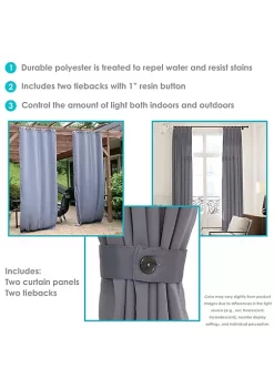 Best reviews of 😉 Outdoor Blackout Curtain Panel - Gray - 52 in x 120 in - Set of 2 by Sunnydaze Decor 🧨 -Sunnydaze Decor Shop Belk 8744