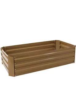Cheapest ⭐ Galvanized Steel Rectangle Raised Garden Bed - 48 in - Brown by Sunnydaze Decor 🔥 -Sunnydaze Decor Shop Belk 8760