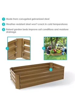 Cheapest ⭐ Galvanized Steel Rectangle Raised Garden Bed - 48 in - Brown by Sunnydaze Decor 🔥 -Sunnydaze Decor Shop Belk 8762
