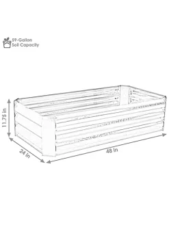 Cheapest ⭐ Galvanized Steel Rectangle Raised Garden Bed - 48 in - Brown by Sunnydaze Decor 🔥 -Sunnydaze Decor Shop Belk 8763