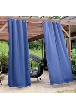 Discount 🎁 Outdoor Blackout Curtain Panel - Blue - 52 in x 108 in - Set of 2 by Sunnydaze Decor 🛒