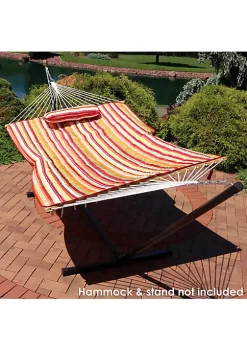 Budget ❤️ Sunnydaze Quilted Hammock Pad and Pillow Set - Tropical Orange by Sunnydaze Decor 😀