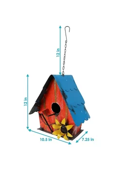 Best Sale 🤩 Sunnydaze Metal Decorative Birdhouse with Sunflower Accent - 12-Inch by Sunnydaze Decor 🎁 -Sunnydaze Decor Shop Belk 8831
