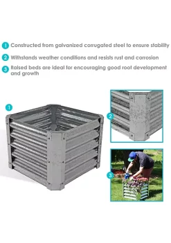 Cheap 👏 Galvanized Steel Square Raised Garden Bed - Gray - 22 in by Sunnydaze Decor 👍 -Sunnydaze Decor Shop Belk 8848