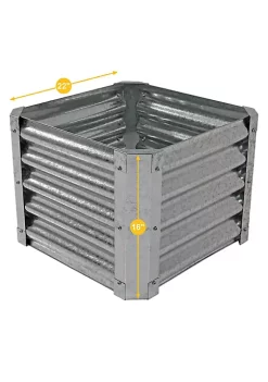 Cheap 👏 Galvanized Steel Square Raised Garden Bed - Gray - 22 in by Sunnydaze Decor 👍 -Sunnydaze Decor Shop Belk 8849