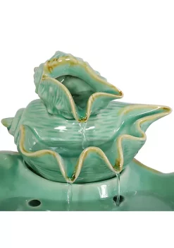 Outlet ⌛ Stacked Tiered Seashells Ceramic Indoor Water Fountain - 7 in by Sunnydaze Decor 💯 -Sunnydaze Decor Shop Belk 8853