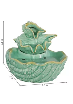 Outlet ⌛ Stacked Tiered Seashells Ceramic Indoor Water Fountain - 7 in by Sunnydaze Decor 💯 -Sunnydaze Decor Shop Belk 8855