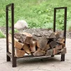 Hot Sale 👏 30 in Steel Firewood Log Rack with Fireplace Tool Hooks - Bronze by Sunnydaze Decor ✨ -Sunnydaze Decor Shop Belk 8883