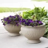 New 👏 16 in Elizabeth Ribbed Urn Polyresin Planter - Beige - Set of 2 by Sunnydaze Decor ✔️ -Sunnydaze Decor Shop Belk 891