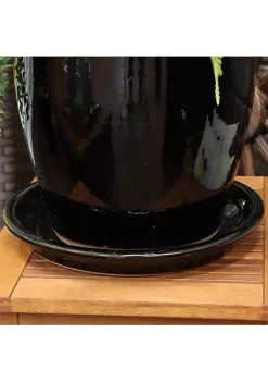 Best reviews of 🔔 Glazed Ceramic Planter Saucers - 9" - Obsidian - Set of 2 by Sunnydaze Decor 💯