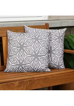 Wholesale 🛒 Sunnydaze 2 Outdoor Decorative Throw Pillows - 17 x 17-Inch - Gray Geometric by Sunnydaze Decor 🌟