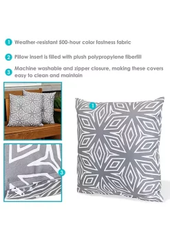 Wholesale 🛒 Sunnydaze 2 Outdoor Decorative Throw Pillows - 17 x 17-Inch - Gray Geometric by Sunnydaze Decor 🌟 -Sunnydaze Decor Shop Belk 8943