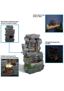 New 😉 Towering Cave Polyresin Indoor Water Fountain with LED - 14 in by Sunnydaze Decor 😀 -Sunnydaze Decor Shop Belk 8975