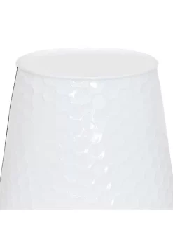 Deals 🔥 Sunnydaze Steel Planter with Hexagon Pattern - White - Set of 4 by Sunnydaze Decor 😉 -Sunnydaze Decor Shop Belk 8980