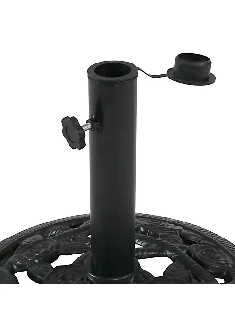 Outlet ๐ 16 in Rose Blossom Cast Iron Round Patio Umbrella Base - Black by Sunnydaze Decor ๐ 5 Outlet ๐ 16 in Rose Blossom Cast Iron Round Patio Umbrella Base - Black by Sunnydaze Decor ๐ - Image 3