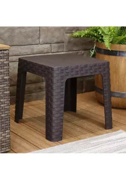 Promo 👍 18.5 in Plastic Square Patio Side Table - Brown by Sunnydaze Decor 🌟 -Sunnydaze Decor Shop Belk 9000