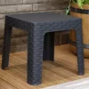Flash Sale 😀 18.5 in Plastic Square Patio Side Table - Gray by Sunnydaze Decor 😉