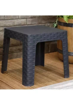 Flash Sale 😀 18.5 in Plastic Square Patio Side Table - Gray by Sunnydaze Decor 😉 -Sunnydaze Decor Shop Belk 9006